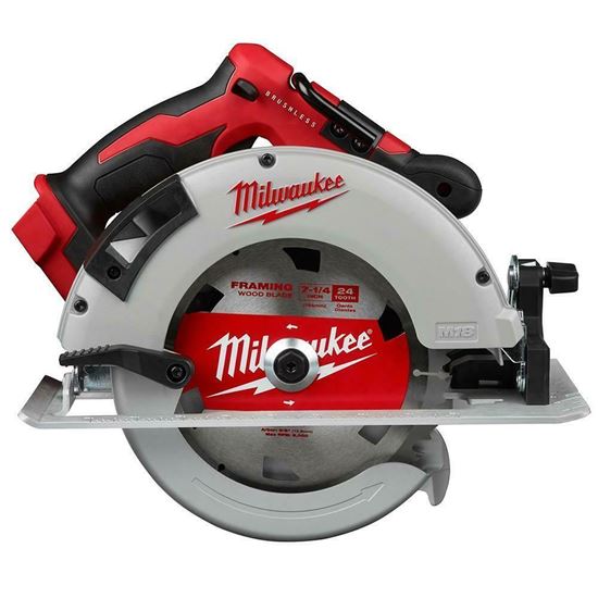 תמונה של מסור עגול לעץ ללא פחמים 7-1/4 אינץ Milwaukee גוף בלבד!